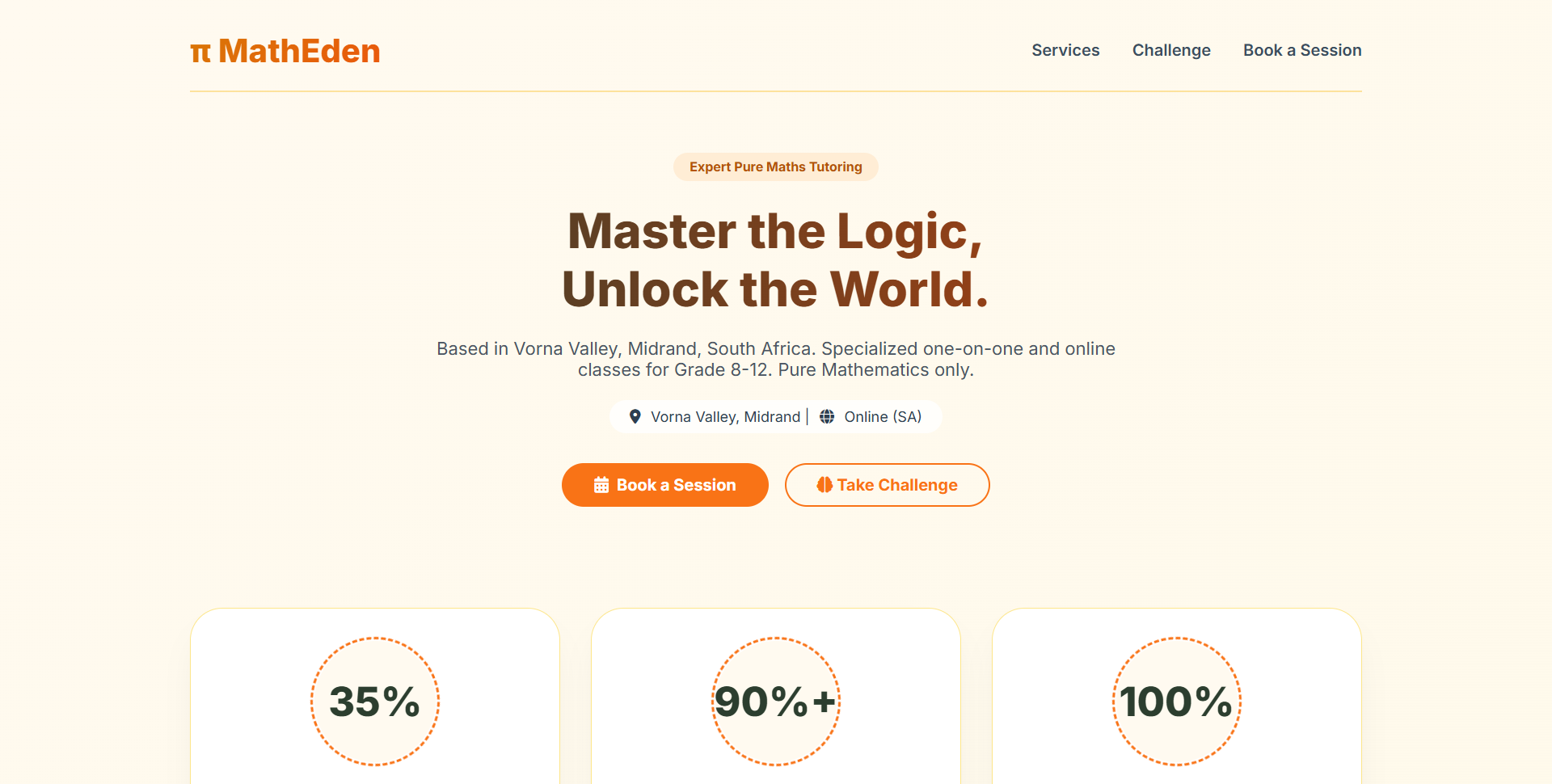 MathEden Page screenshot